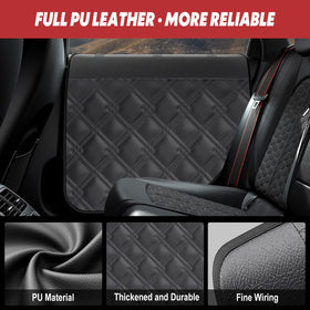Surfcabin installed in sedan protecting door panel from paws