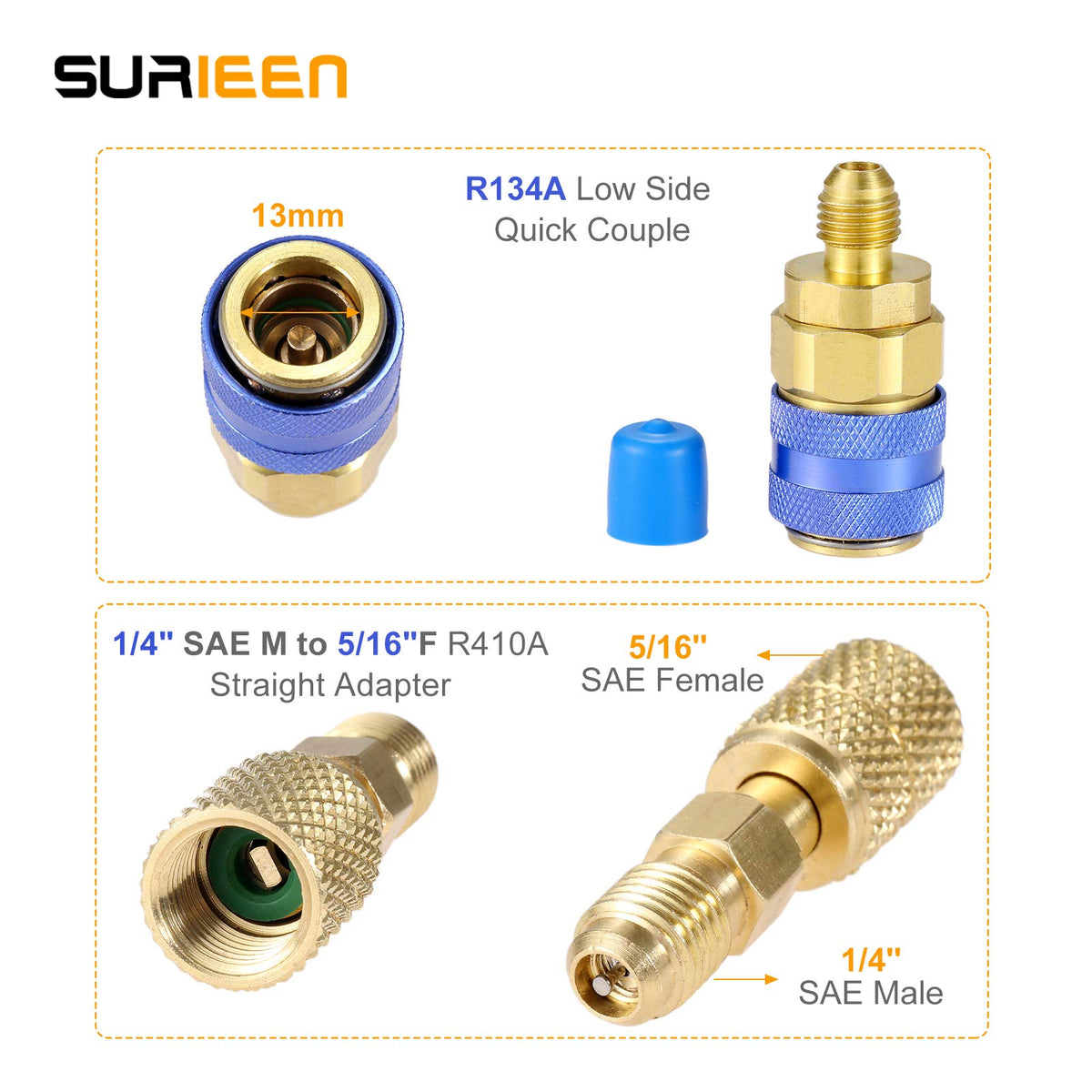 SURIEEN universal can tap and R134a quick coupler for fast refrigerant access