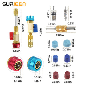 SURIEEN red high-pressure coupler closeup showing durable brass and shutoff valve