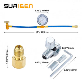SURIEEN hose connected to a car AC service port illustrating practical charging use