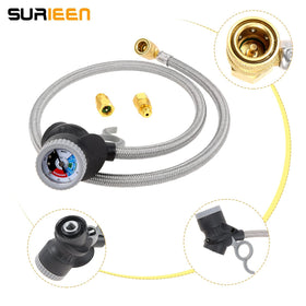 SURIEEN left and right thread adapters displayed for compatibility with most refrigerant cans