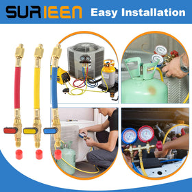 SURIEEN hoses next to ruler showing 9.8-inch length for balanced reach