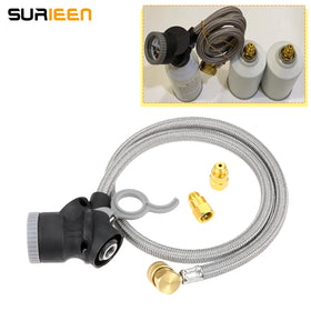 SURIEEN close-up on pressure gauge for clear R134a readings and precise charging