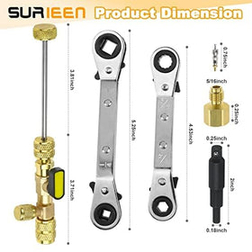 SURIEEN tools beside a ruler showing compact size and portability for technicians on site