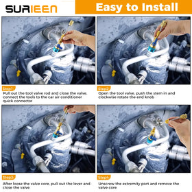 SURIEEN spare valve cores and service caps laid out for immediate replacement