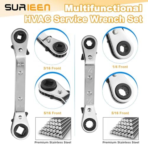 SURIEEN stainless service wrenches laid out to display multiple sizes for versatile repairs