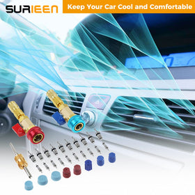 SURIEEN tool in use on car AC port demonstrating fast core removal and minimal loss