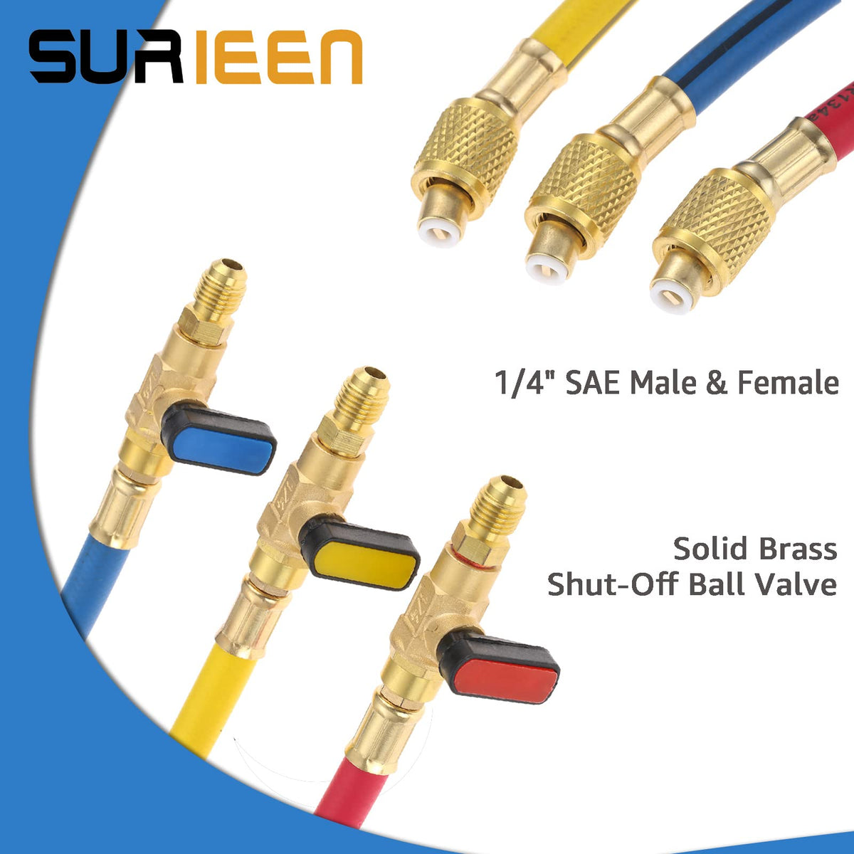 SURIEEN brass ball valve close-up showing durable construction and leak resistance
