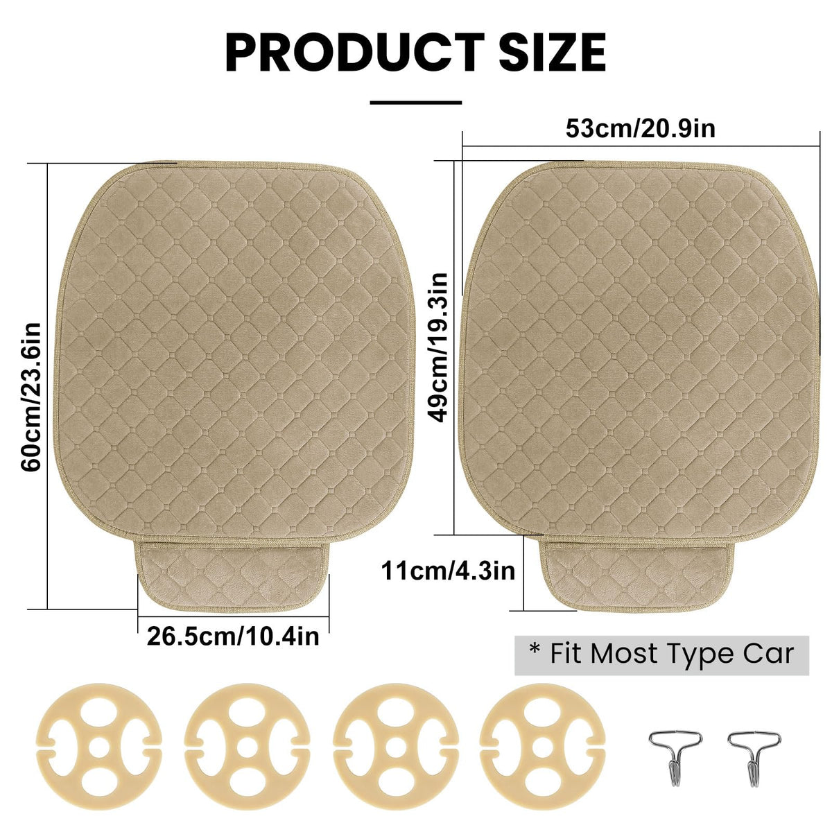 surpassme khaki front seat cover installed in SUV delivering neat protection
