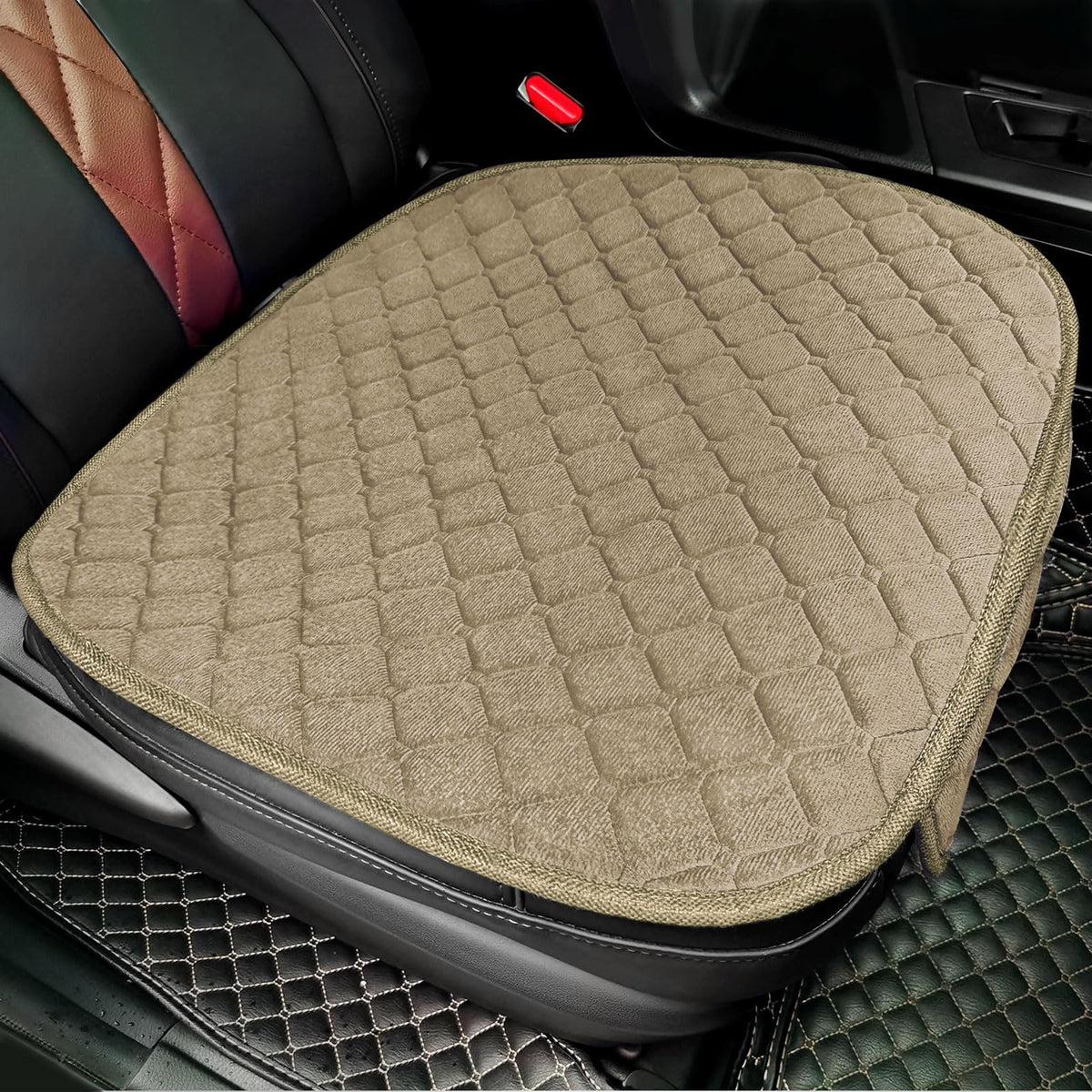 surpassme khaki plush fabric close-up showing breathable sponge comfort