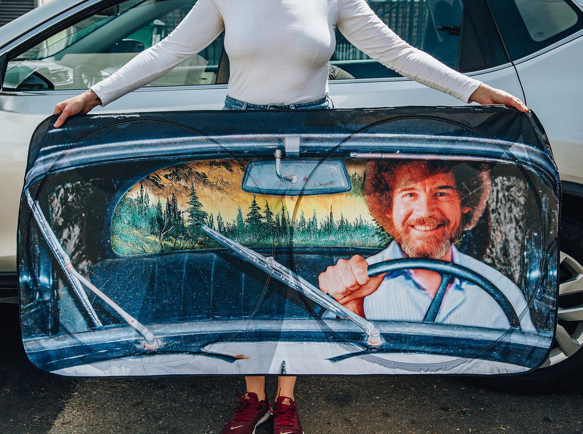 Surreal Entertainment Bob Ross beside ruler showing 64x32 inches size clarity