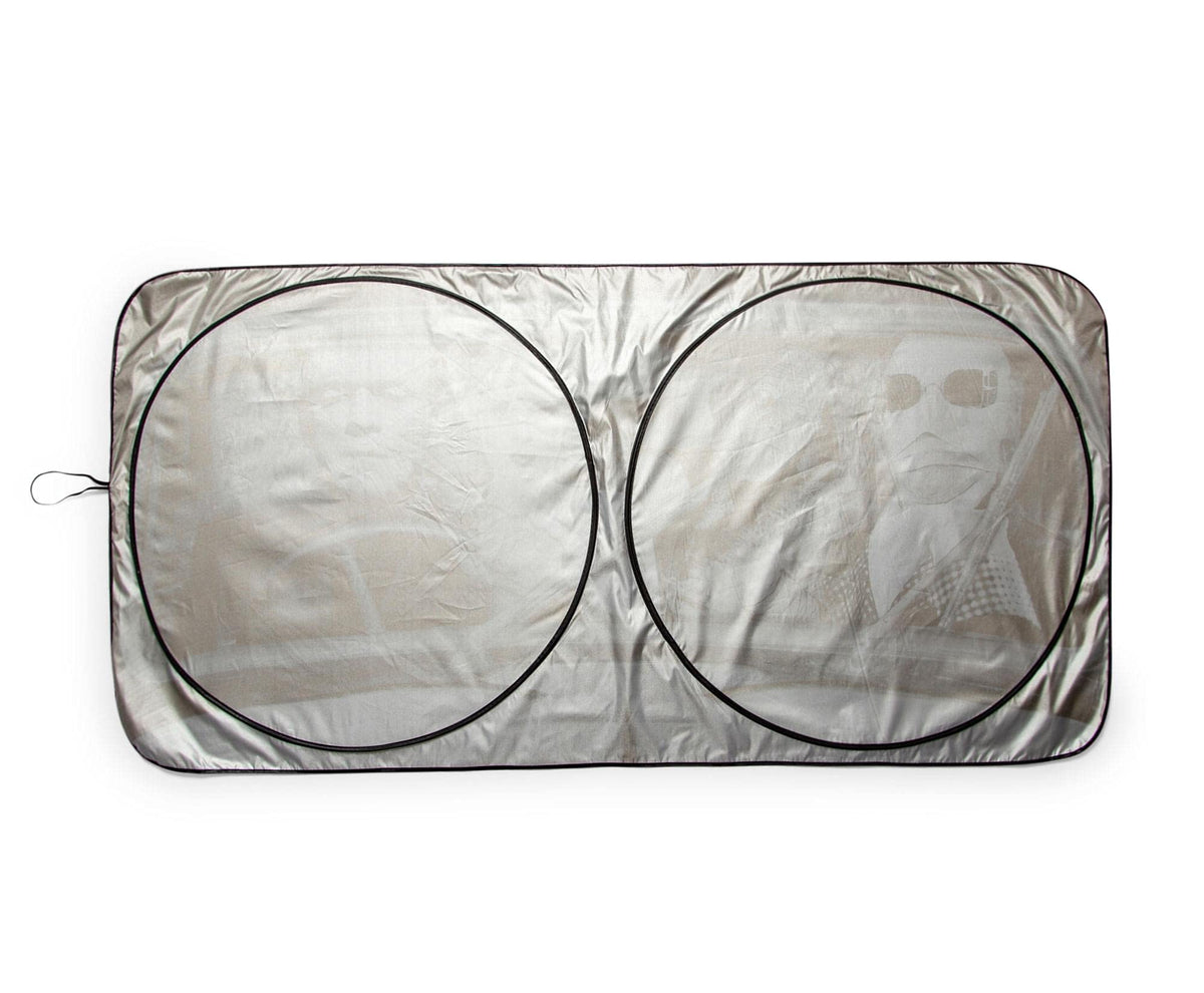 Surreal Entertainment folded sunshade compact storage showing easy portability and space-saving benefit