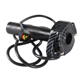 surron throttle handle front view showing clean profile and improved control