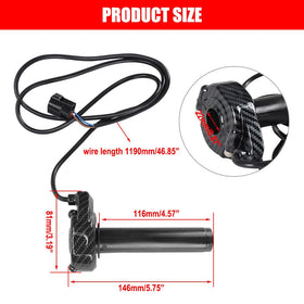 surron throttle handle side profile highlighting compact fit and durability