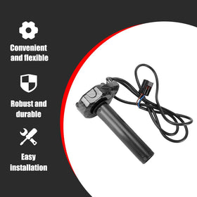 surron throttle installed on handlebar demonstrating fit and rider ergonomics