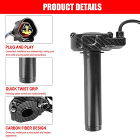 surron throttle grip texture closeup showing imitation carbon fiber and better grip