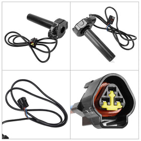 surron throttle kit with cable laid out showing included parts and easy swap