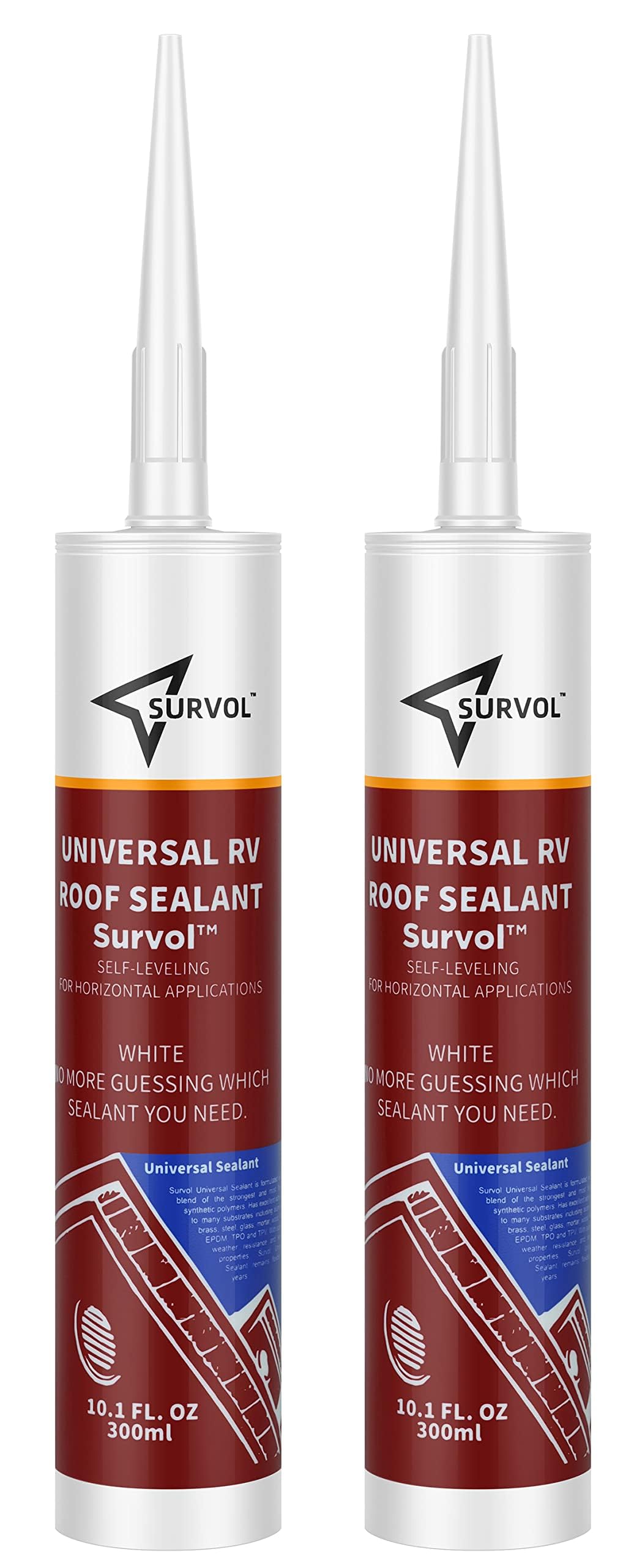 Survol front packaging 2-pack showing product benefits and white tubes