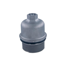 Suspenix aluminum oil filter cap front view showing durable finish and improved reliability