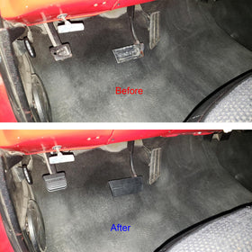Suspenix in vehicle cabin illustrating improved pedal traction and appearance