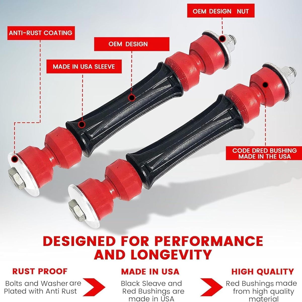 suspension dudes links alongside measuring tape for accurate fit confirmation