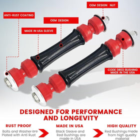 suspension dudes links alongside measuring tape for accurate fit confirmation