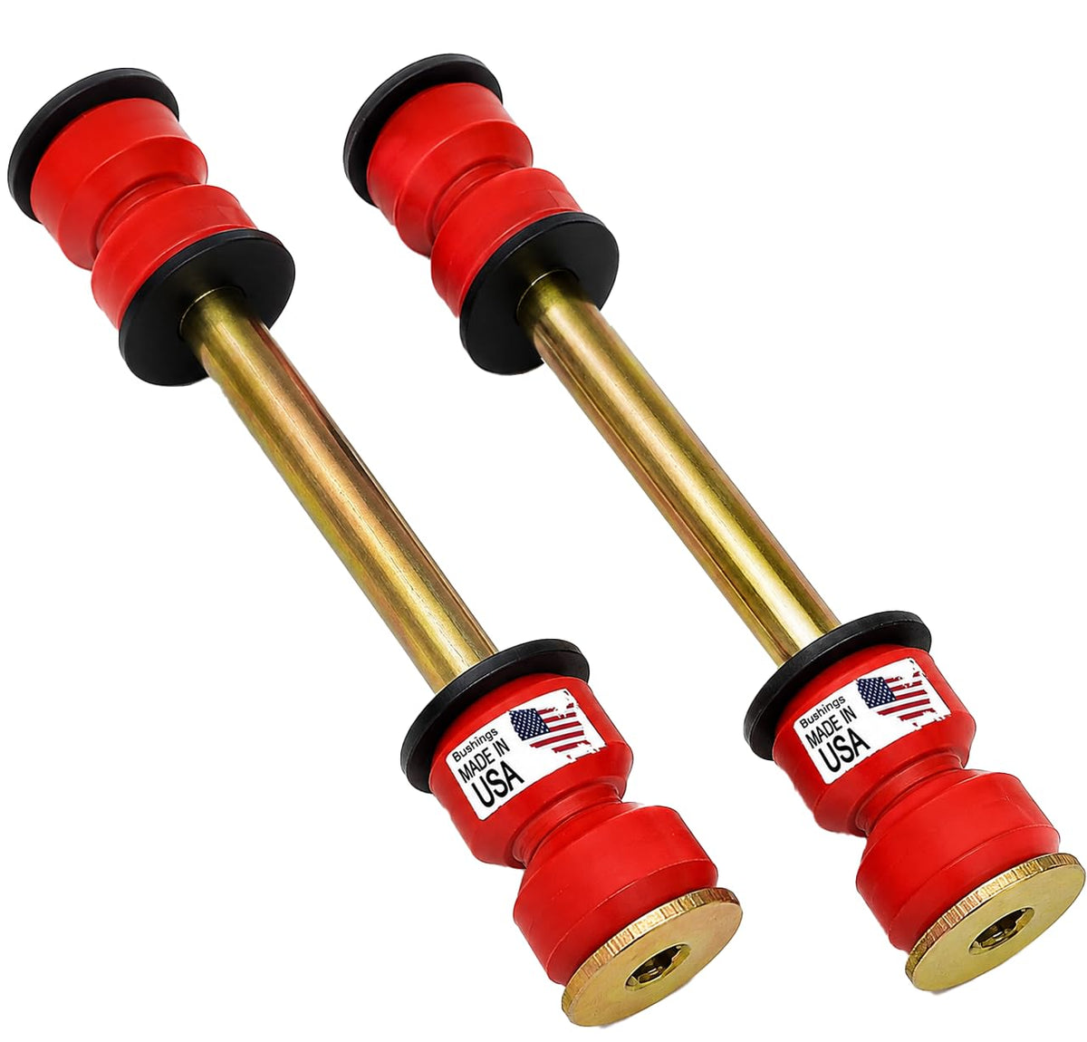 suspension dudes front sway bar links package front view, clear replacement fit