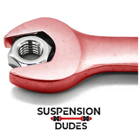 suspension dudes packaging and replacement contents showing customer support assurance