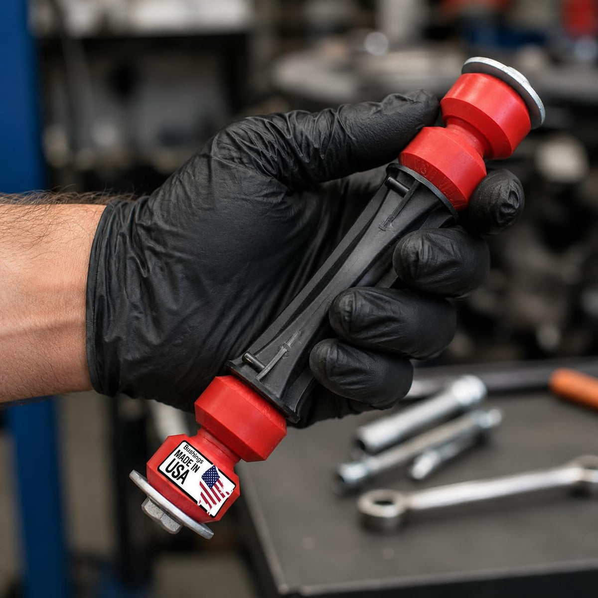 Suspension Dudes OEM-style plastic spacer showing correct fit and noise control