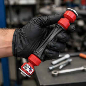 Suspension Dudes OEM-style plastic spacer showing correct fit and noise control
