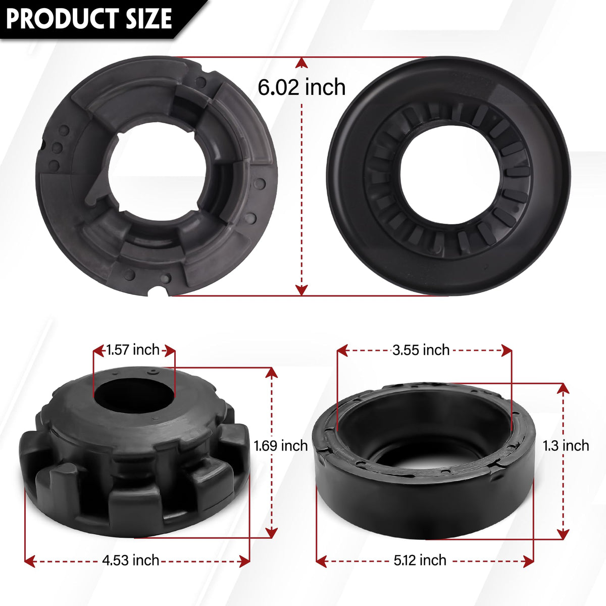 SUSUPACI size scale next to ruler showing accurate OEM-fit dimensions