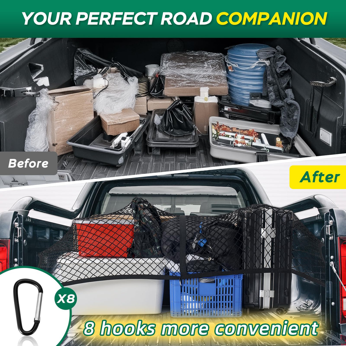 Suu66 zipper storage bag compactly stores net for convenience