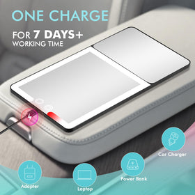Suupvaor lifestyle image of driver using mirror for touchup benefit on-the-go confidence
