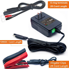 Suuwer charger beside tape measure showing 12-foot cord for flexible reach benefit