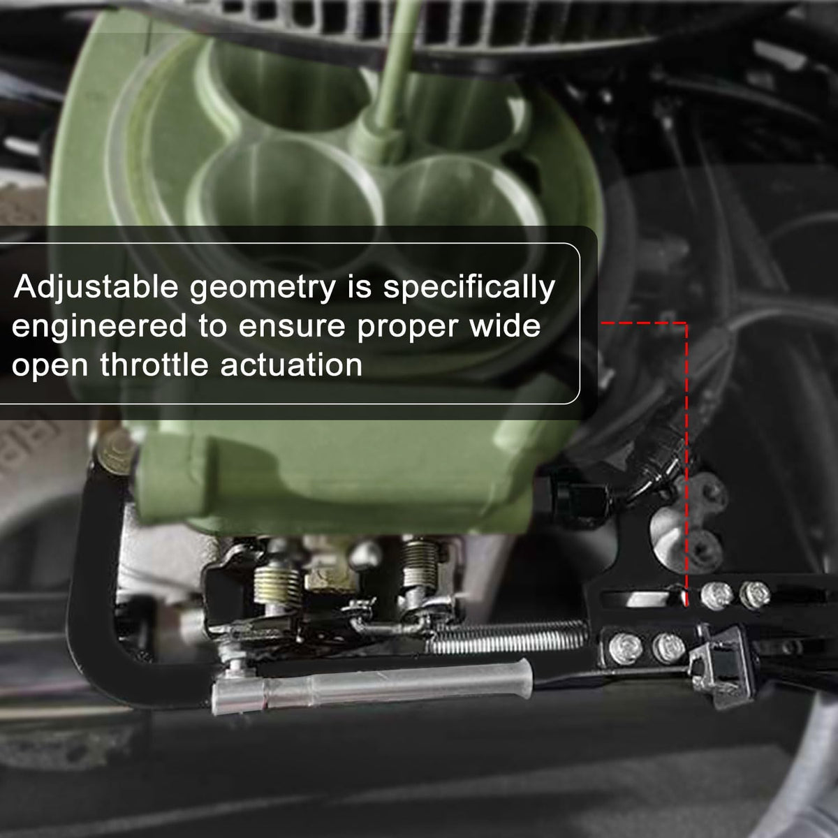 svteli throttle cable attached to bracket showing secure connection and reduced slop