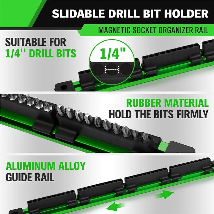 SWANLAKE GARDEN TOOLS 1/4, 3/8, 1/2 rail size comparison for correct socket placement