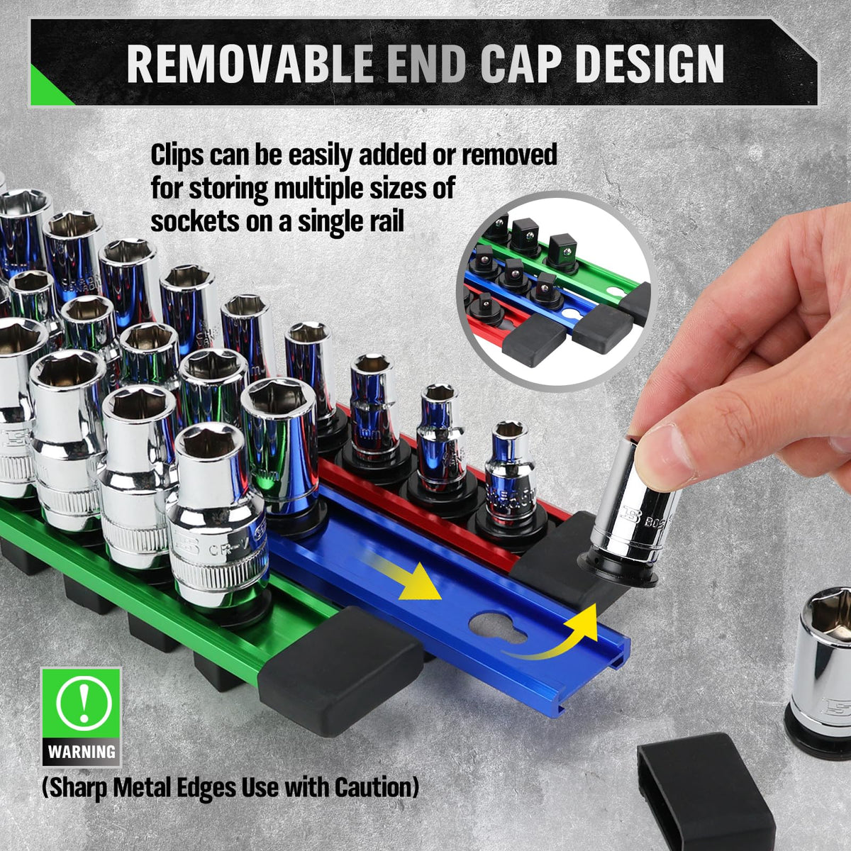 SWANLAKE GARDEN TOOLS removable end cap detail for quick reconfiguration