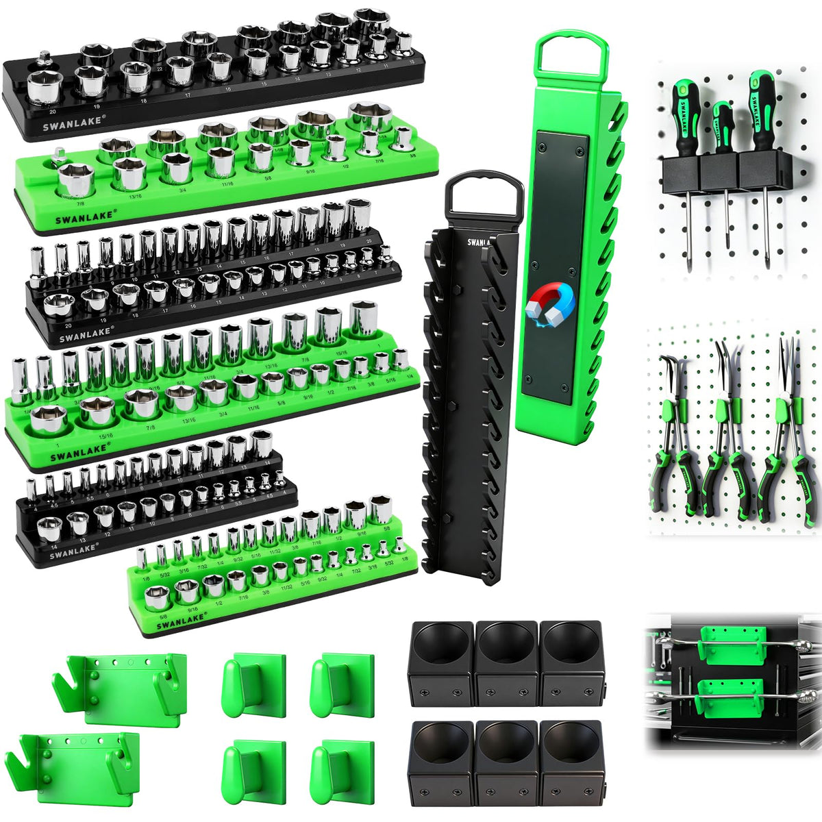SWANLAKE GARDEN TOOLS front layout showing all 20 pieces for fast inventory
