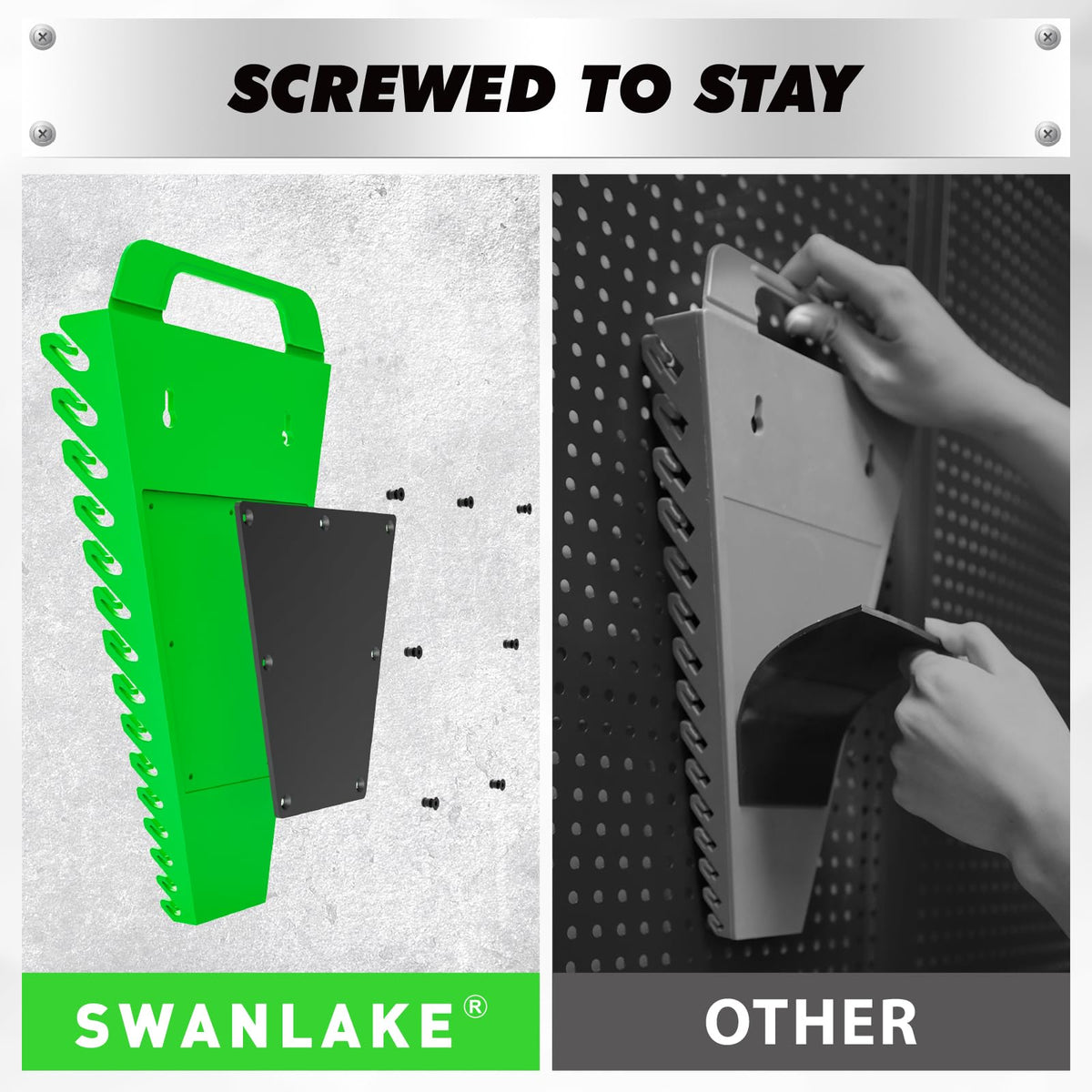 SWANLAKE GARDEN TOOLS size labels close-up for quick socket selection and efficiency