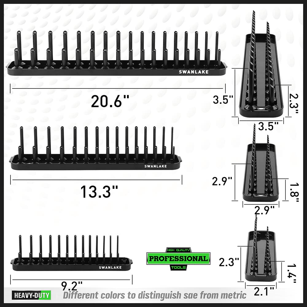 SWANLAKE sockets loaded upright in tray demonstrating visible sizes and fast selection