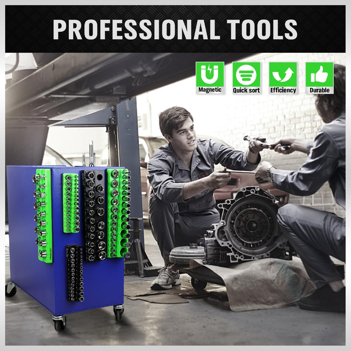 SWANLAKE workshop lifestyle setup showing organized tools and efficiency