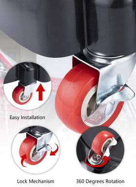 Swellisher dolly locking wheel detail providing on-site stability and safety
