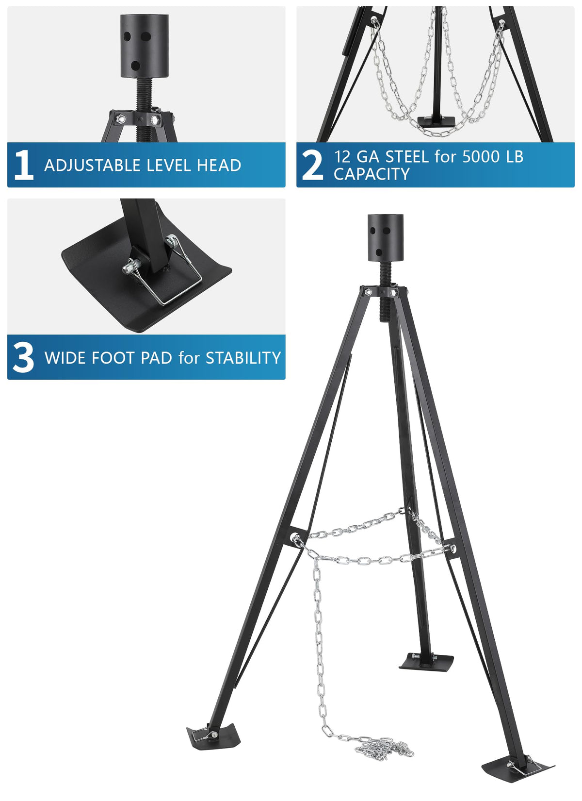 Swellisher tripod rubber foot close-up providing traction and ground protection