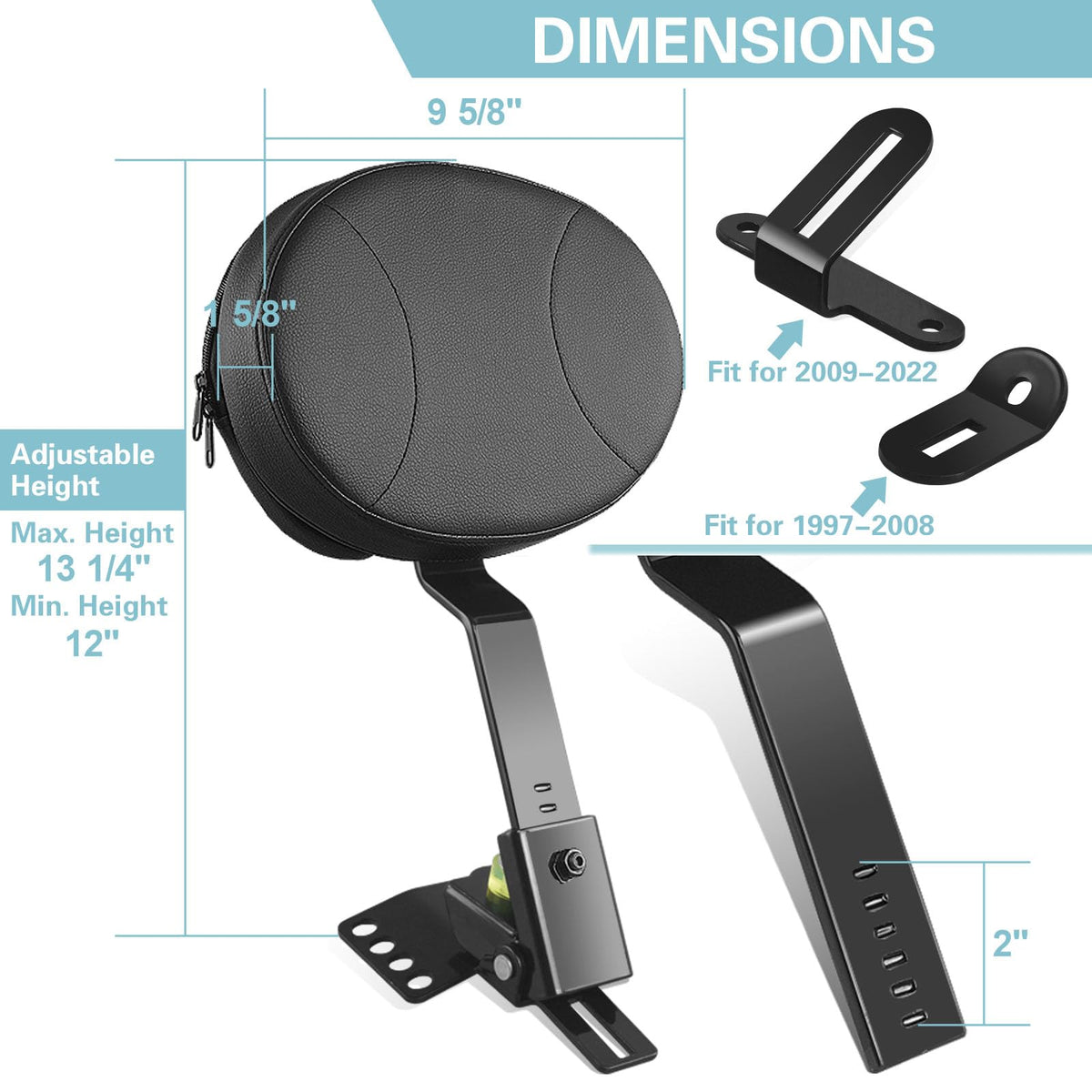 SWESGI backrest with mounting kit showing ready-to-install hardware