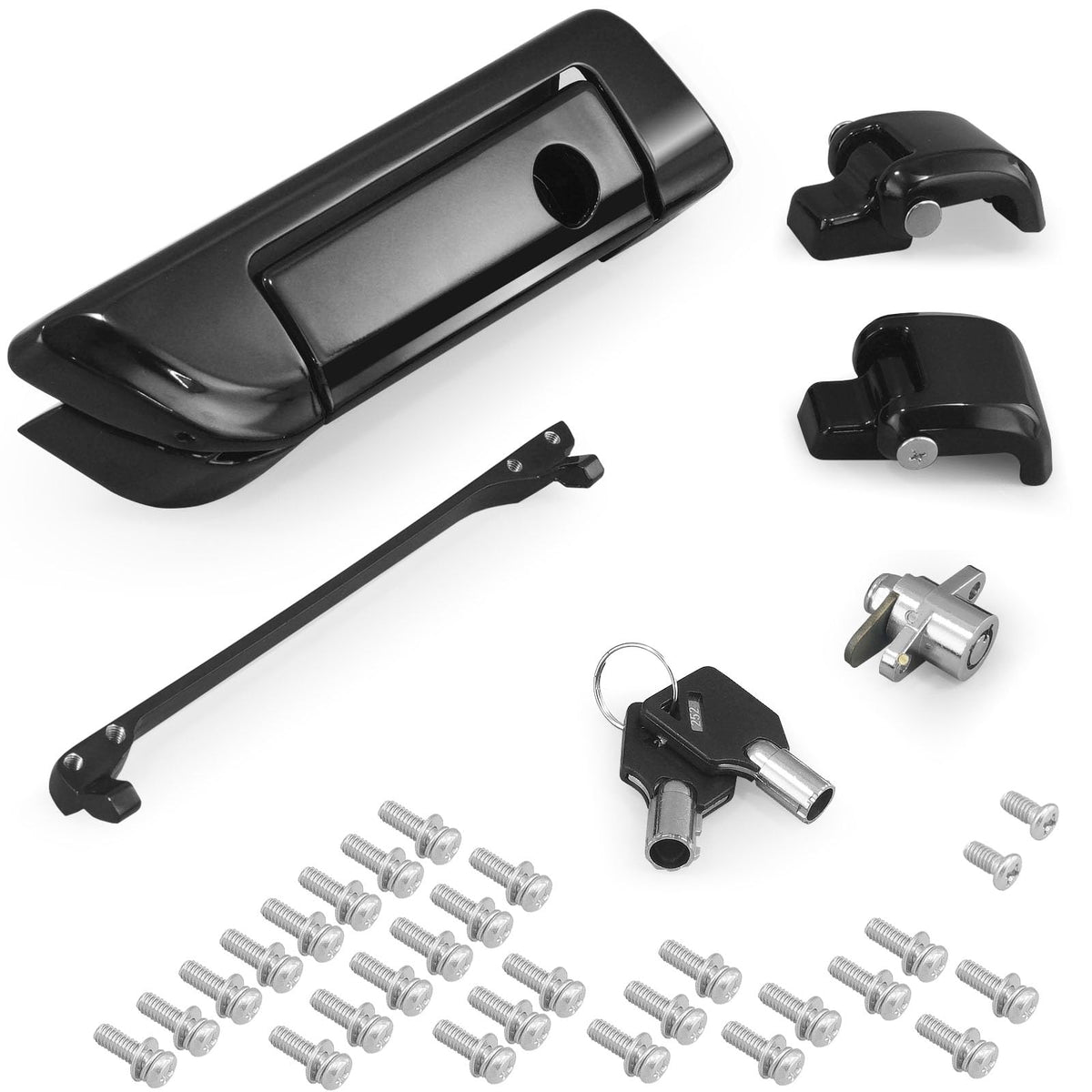 SWESGI front view tour trunk latch black showing clean fit and improved closure