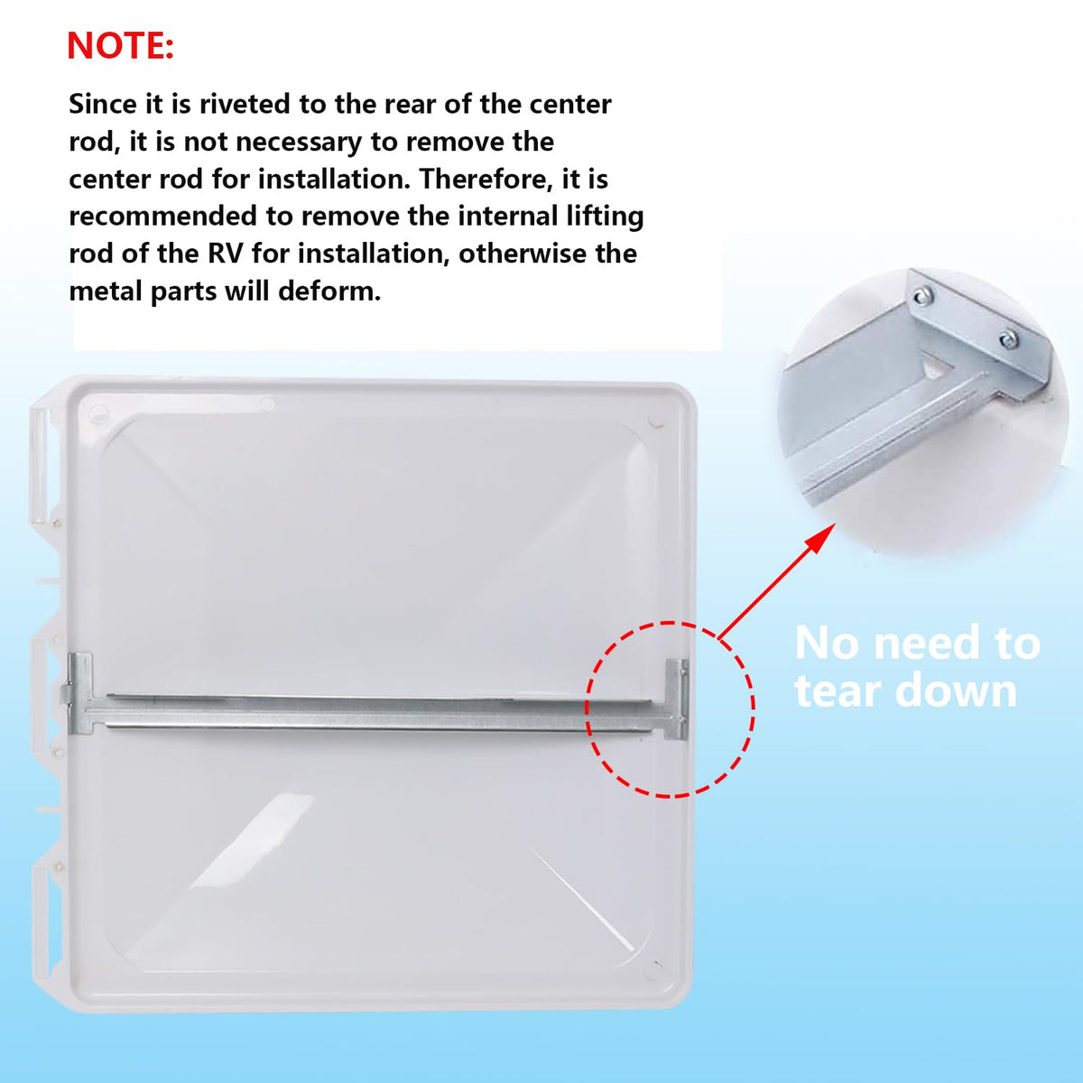 Swess installed on RV roof protecting vent from rain and debris during travel