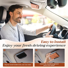Swiffen lifestyle shot inside car with disc visible, evokes pleasant driving atmosphere