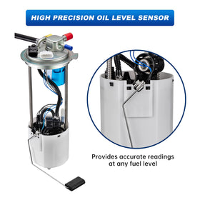 Swift-Run fuel pump next to ruler showing compact size for easy handling and fitment
