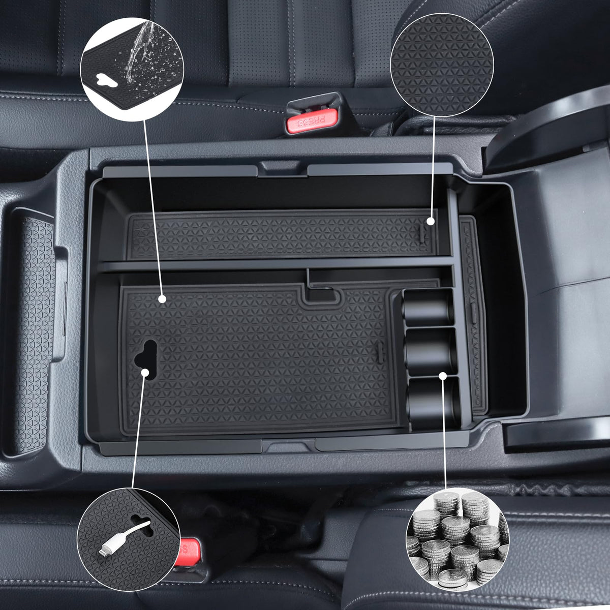 SwiftGaze charging caddy holding phone showing tidy cable management benefit
