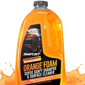 SwiftJet front label on 64oz bottle showing product identity and benefits